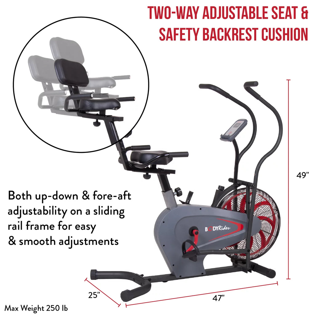Upright Fan Bike Manual Resistance Heart Rate Monitor P737