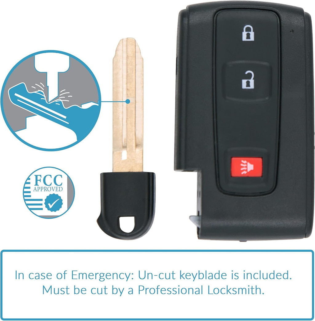 Keyless2Go Replacement 3 Button Proximity Remote Smart Key Toyota Y775