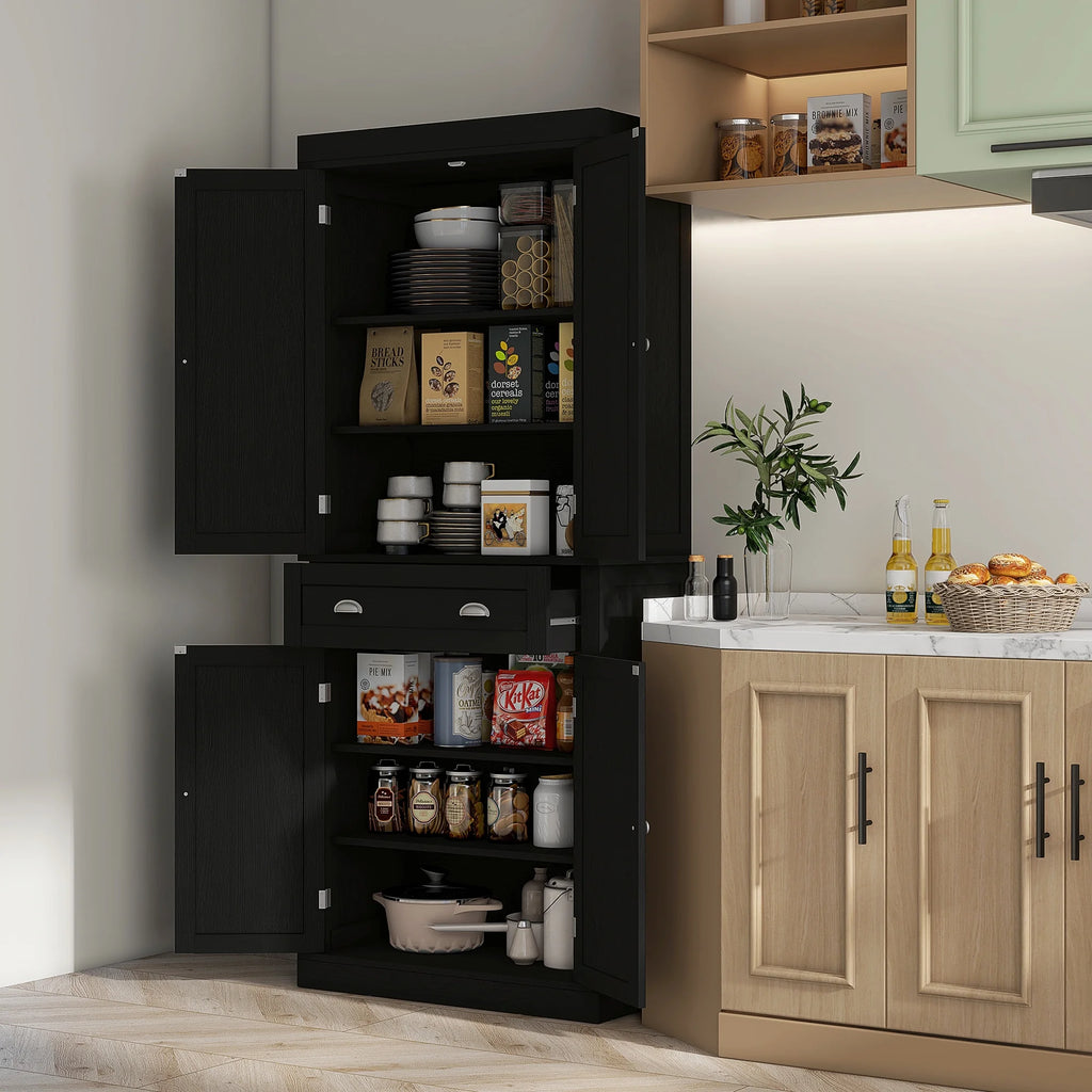 72" Kitchen Pantry Cabinet with 2 Cupboards and Drawer X90605