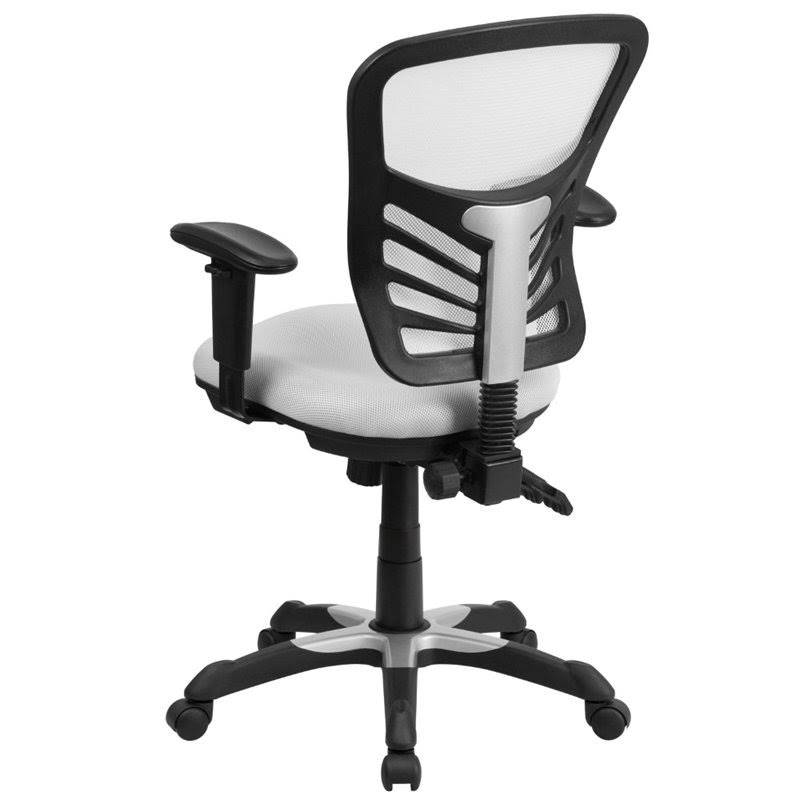White Mid Back Mesh Swivel Office Chair Z6996
