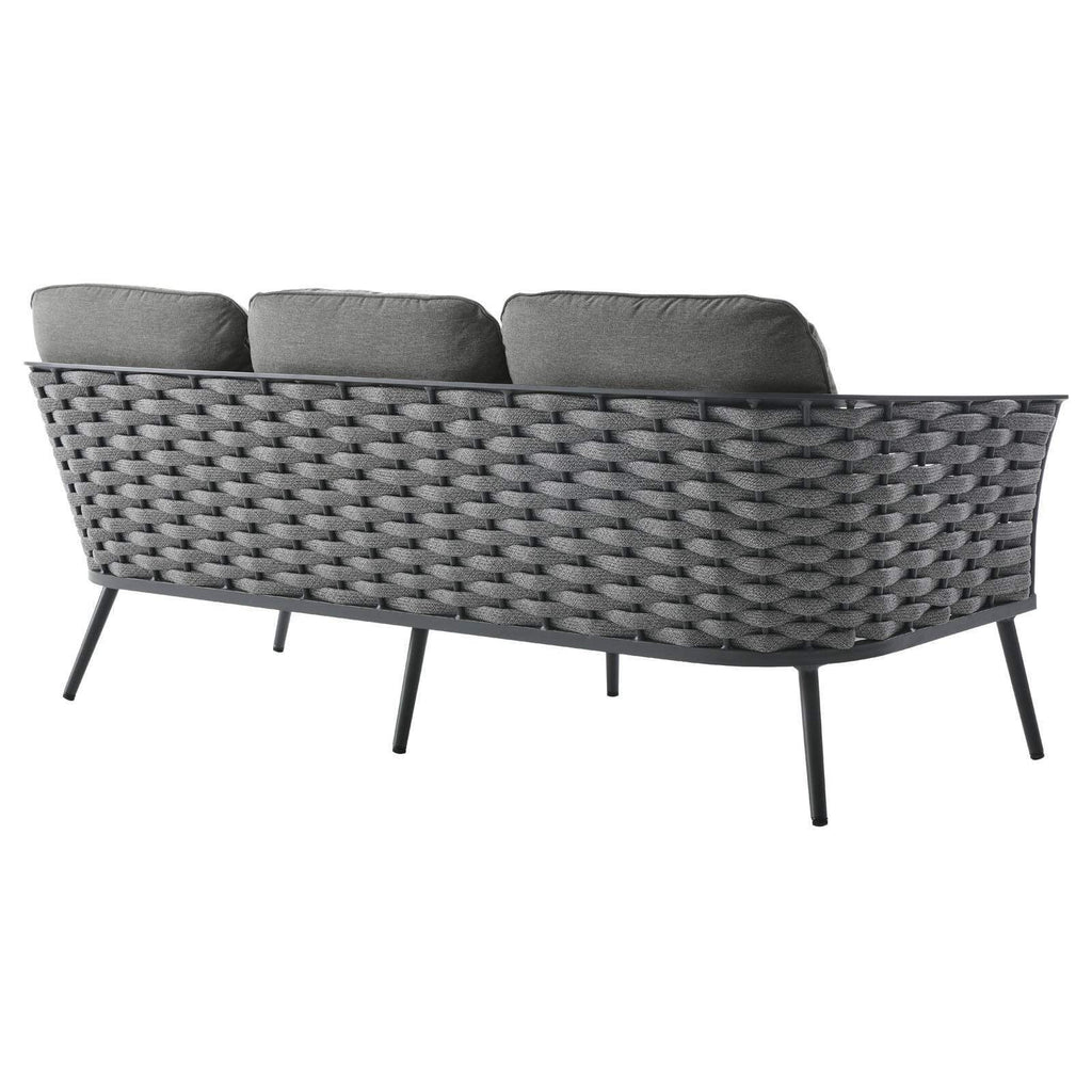 Gray Charcoal 6 Piece Outdoor Aluminum Sectional Sofa Set Q604723