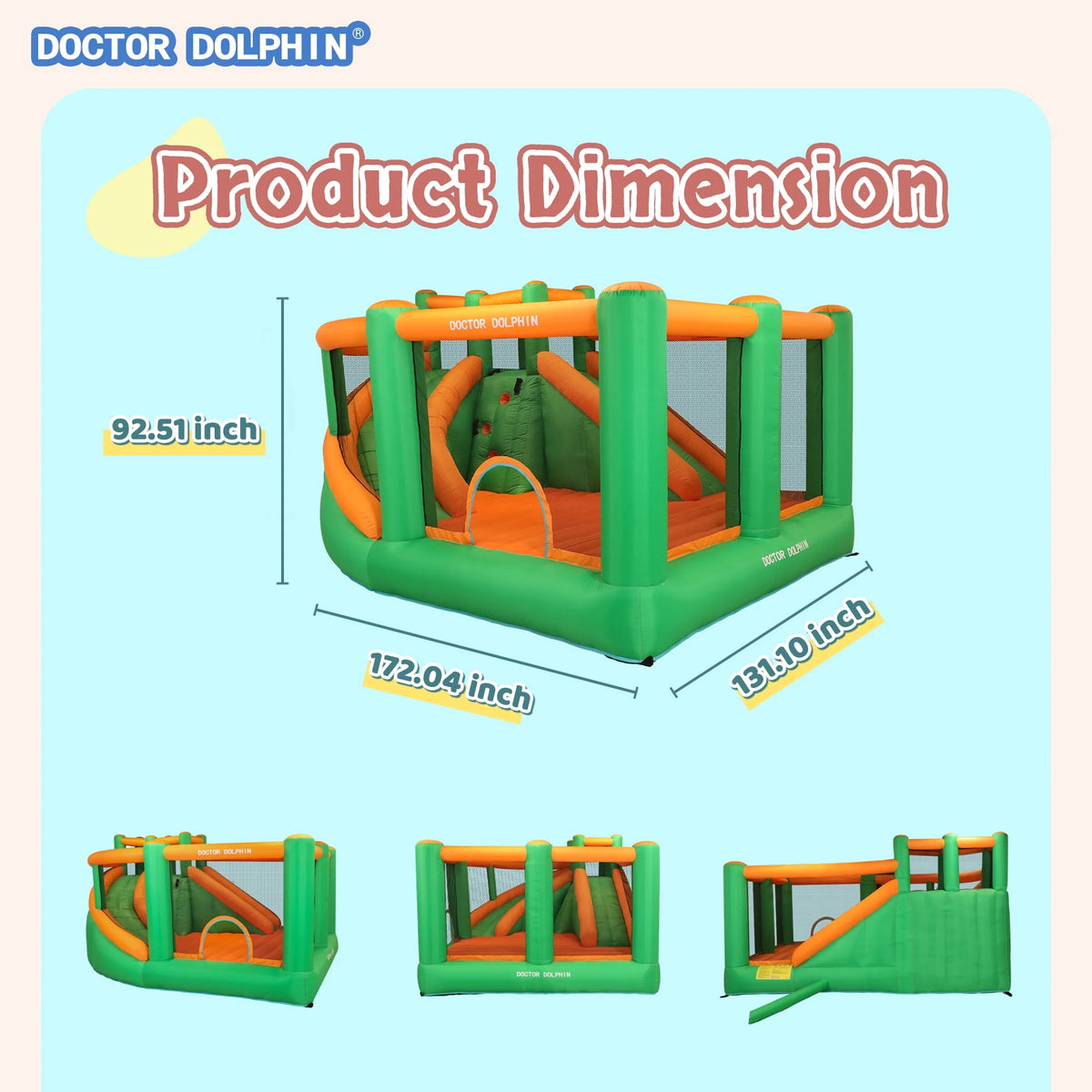 Inflatable Bounce House with Double Slide K649365