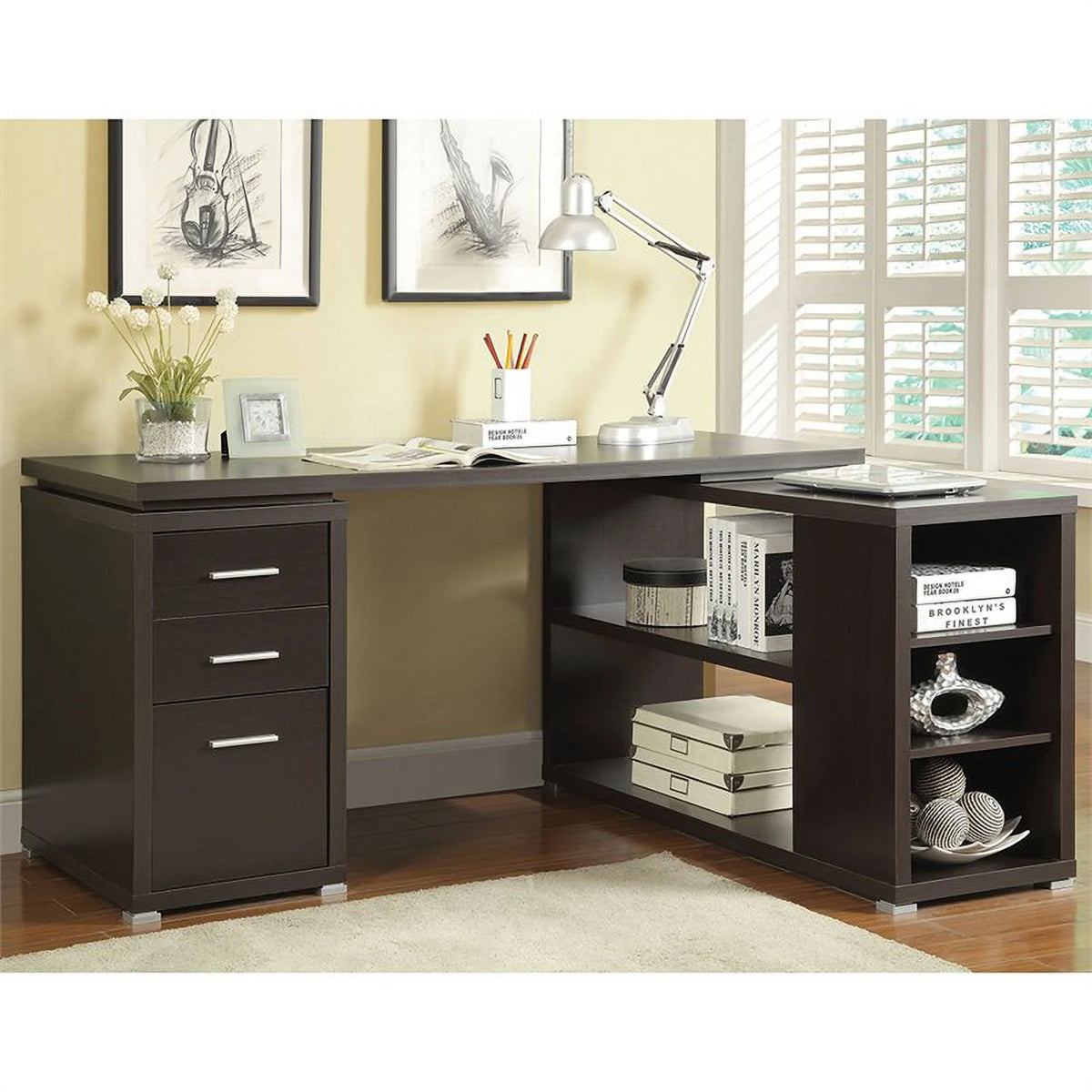2 Piece L Shaped Desk and Office Chair Set V411267