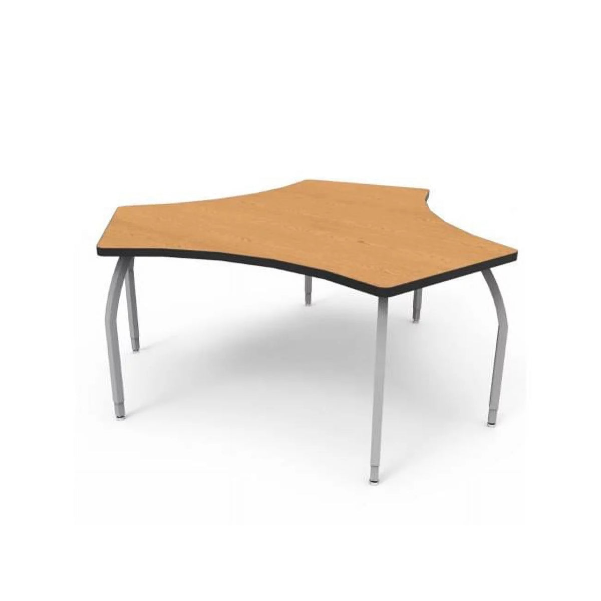 Bannister Oak Laminate Desk with 3 Adjustable Silver Legs I2212
