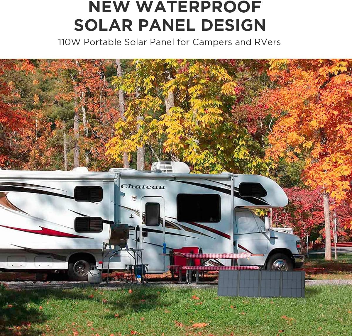 110 Watt Portable Solar Panel with Adjustable Kickstand N905156