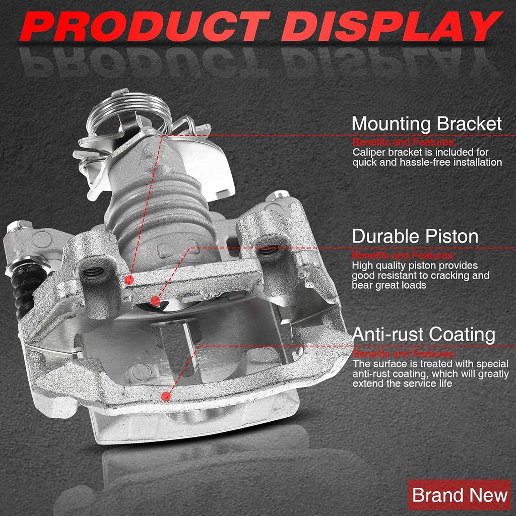 Rear Driver Side Brake Caliper Assembly Pack of 2 A6381