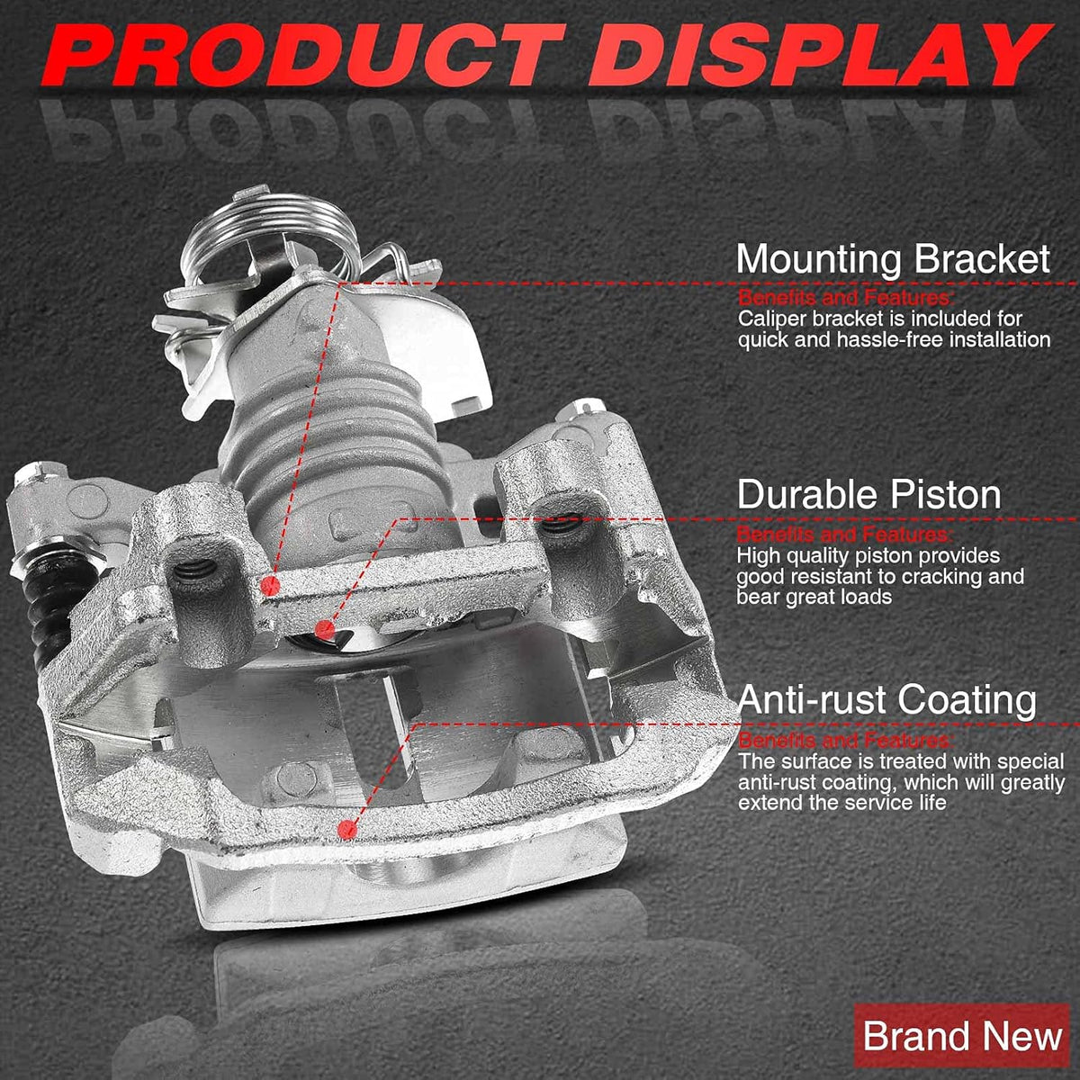 Rear Driver Side Brake Caliper Assembly Pack of 2 A6381