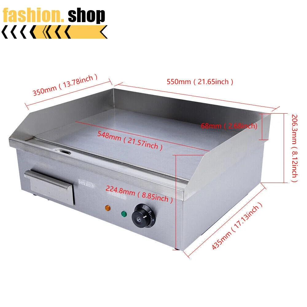 Commercial Electric Countertop Griddle 548x350mm 110V O88341