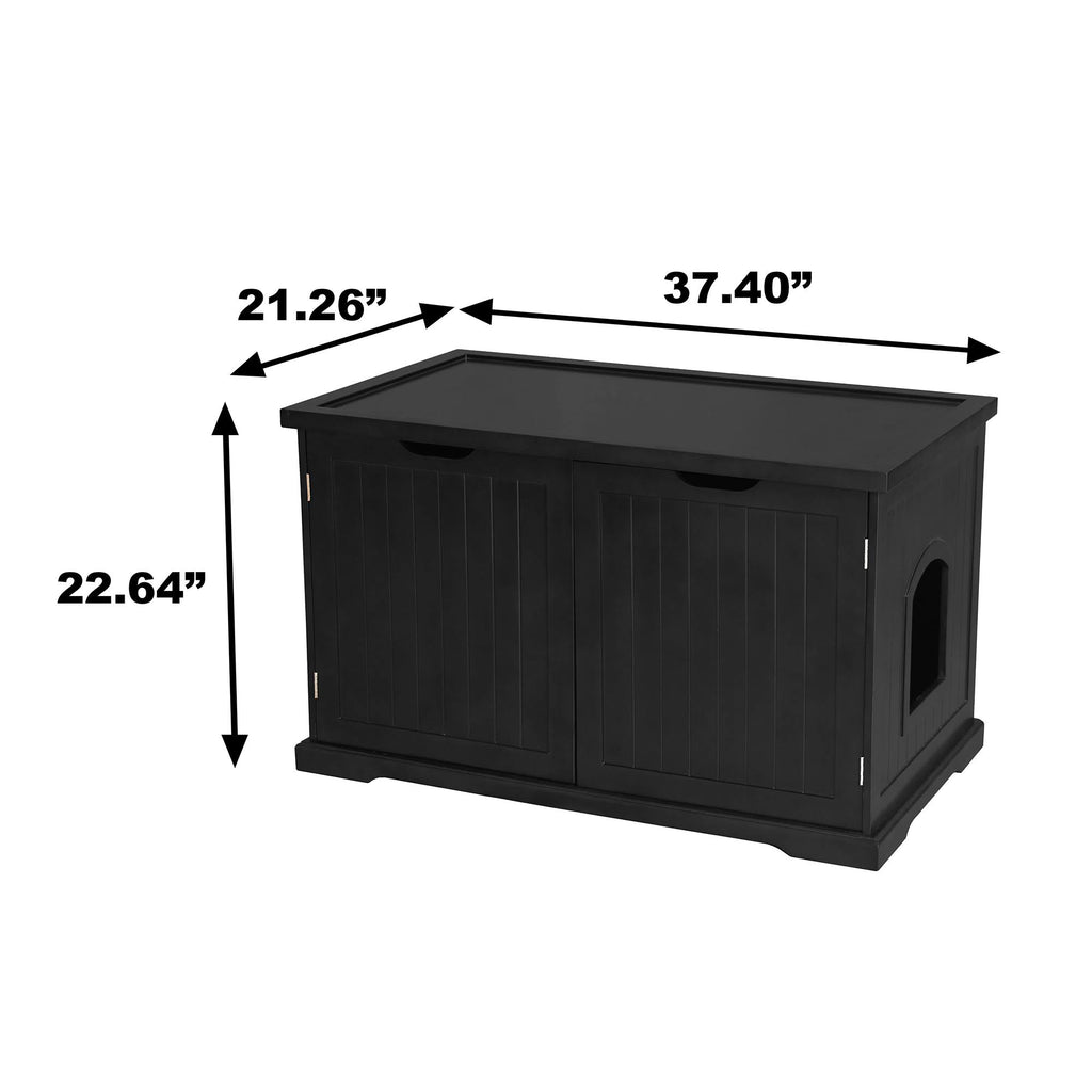 Black Decorative Bench with Enclosed Cat Litter Box H721690
