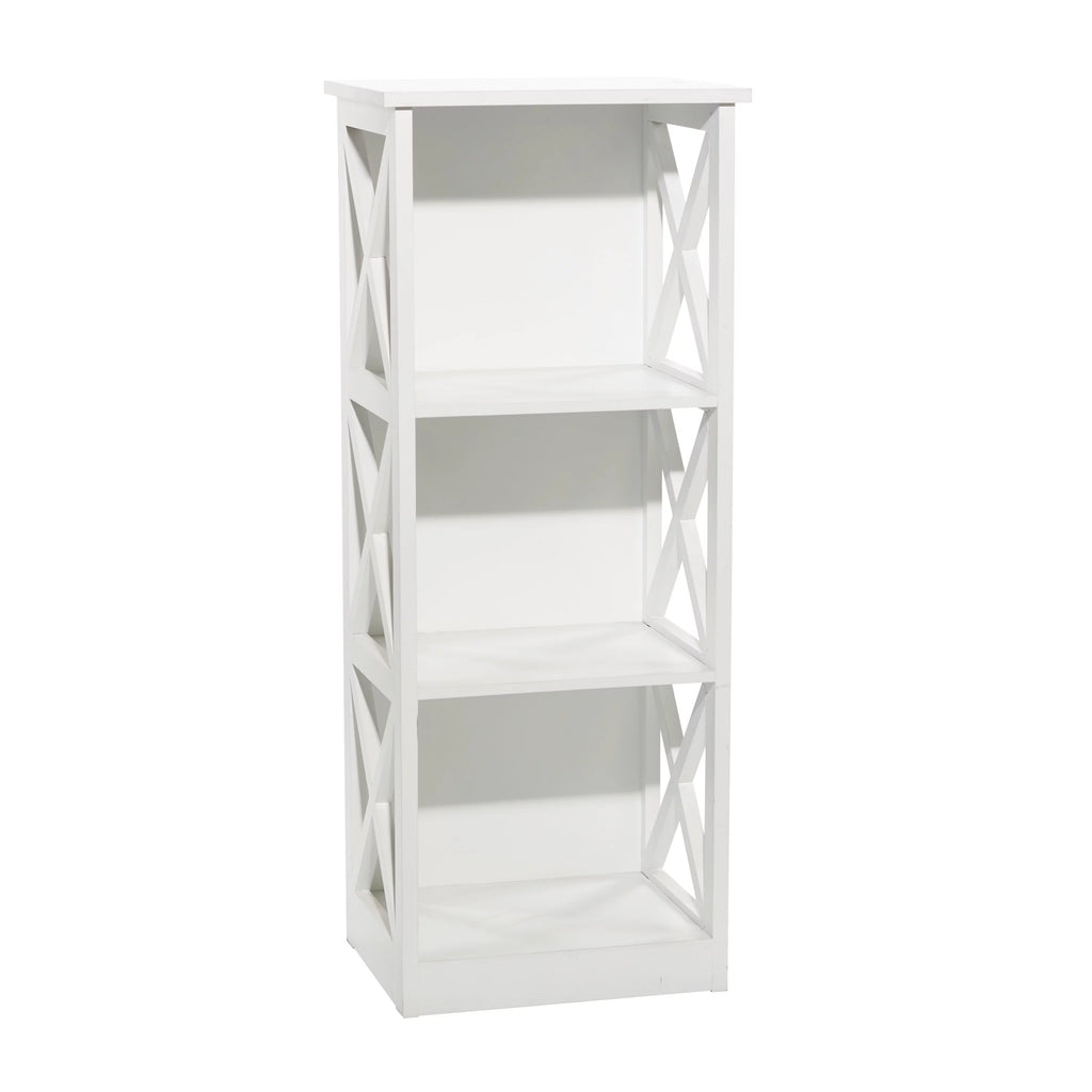 White Wood 3-Tier Shelving Unit E160