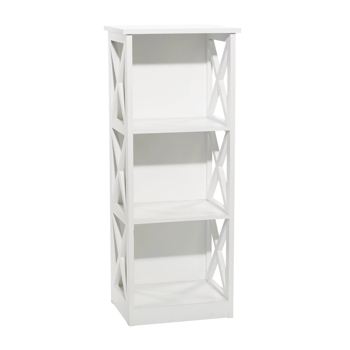 White Wood 3-Tier Shelving Unit E160