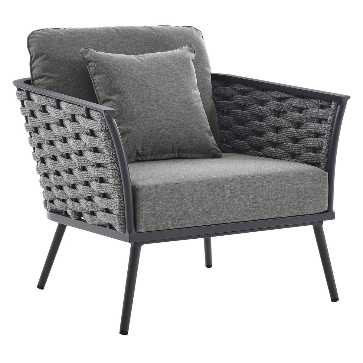 Gray Charcoal 6 Piece Outdoor Aluminum Sectional Sofa Set Q604723
