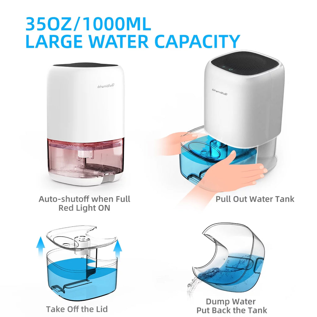Portable Ultra Quiet Dehumidifier 1000ML I2162