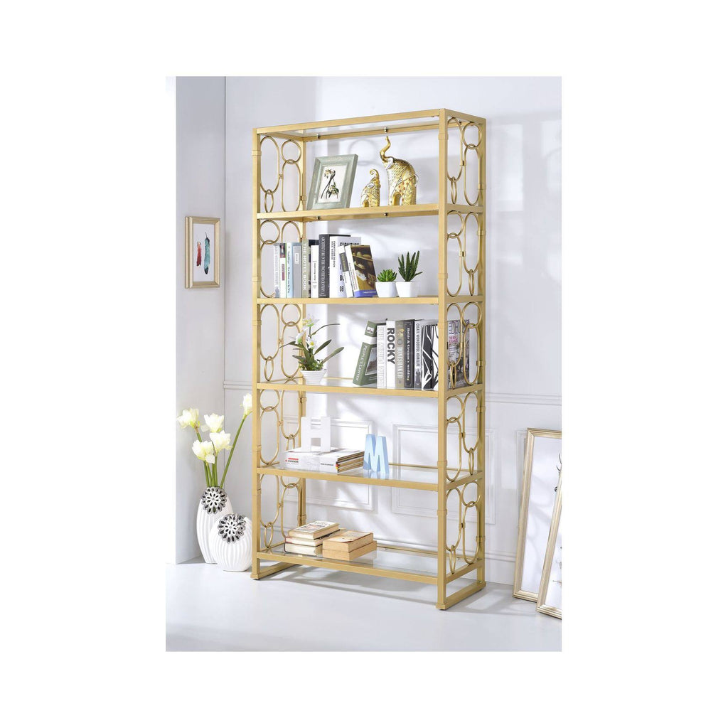 Clear Glass & Gold Bookshelf U166167