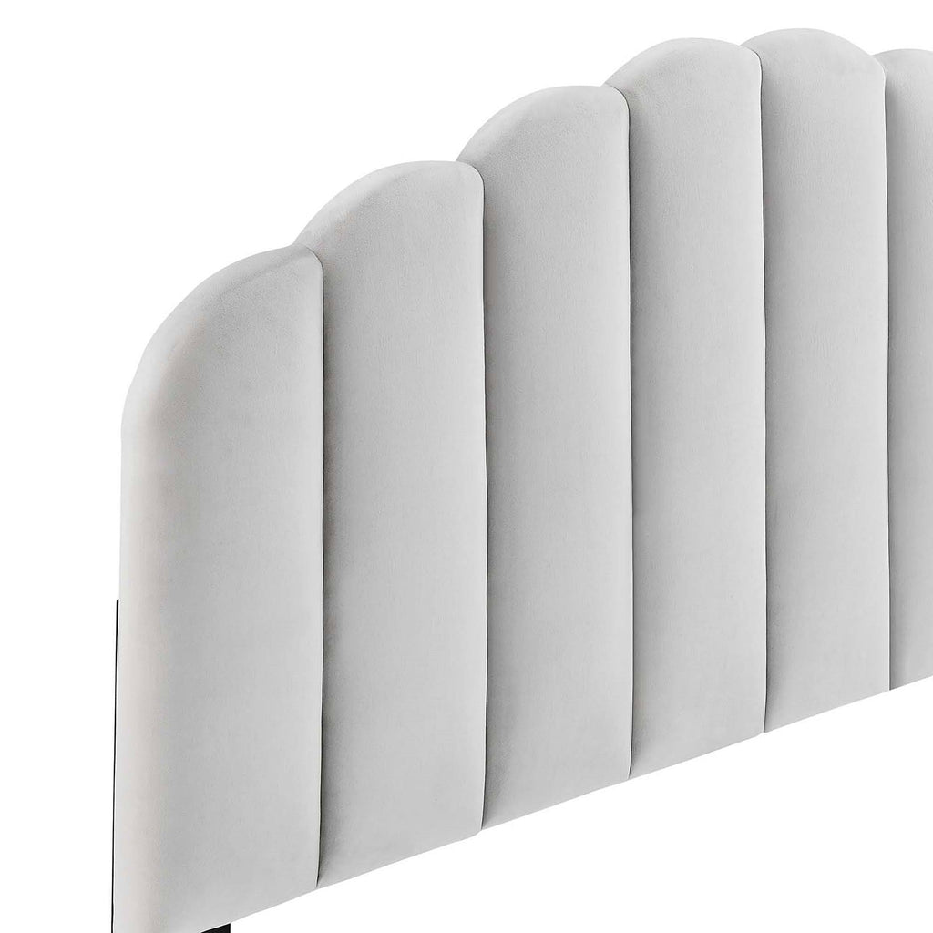 Light Grey Velvet Full/Queen Size Headboard Y206