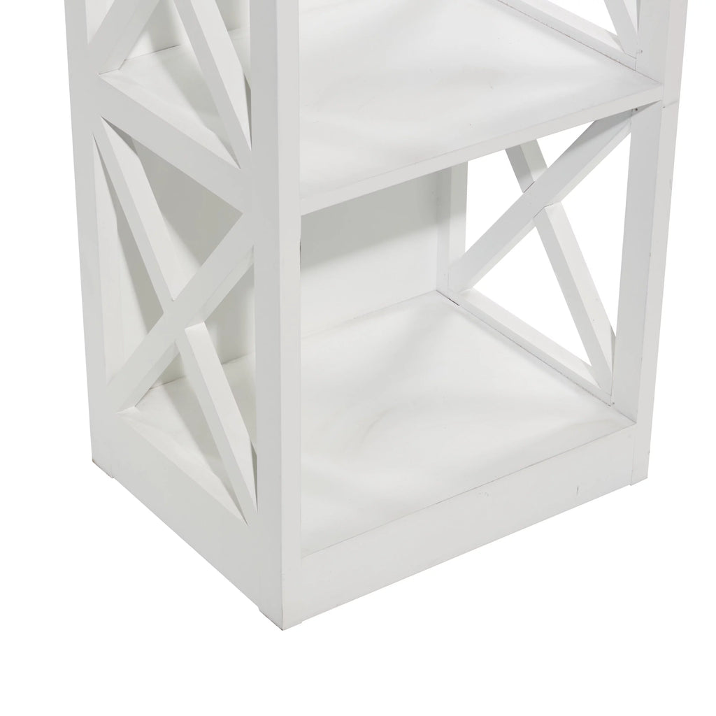 White Wood 3-Tier Shelving Unit E160