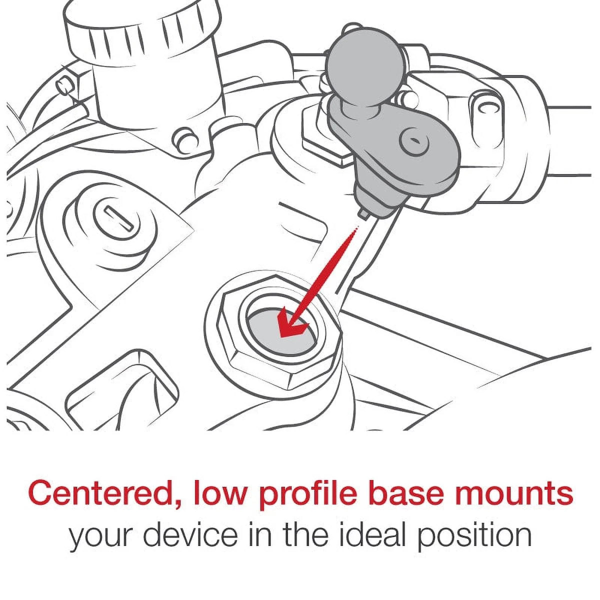 Large Phone Mount with Motorcycle Fork Stem Base E751772