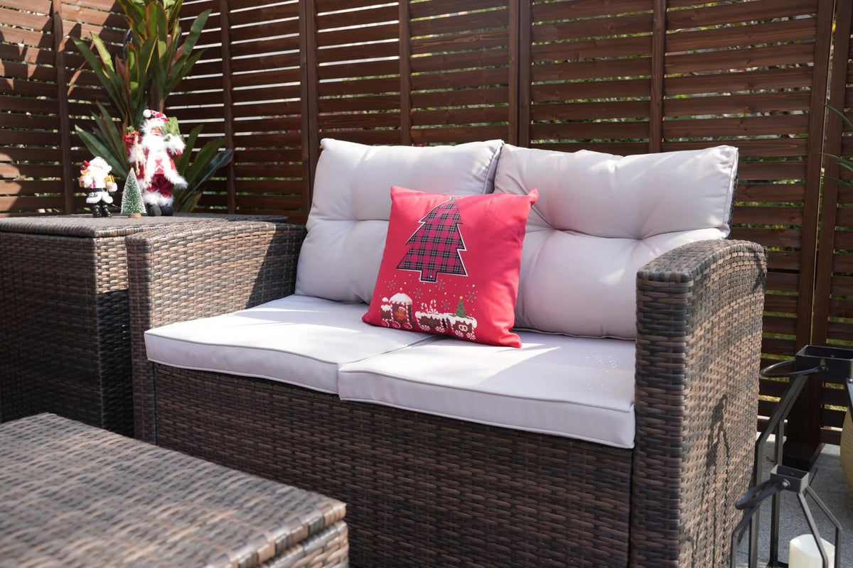 6-Piece Wicker Outdoor Sofa Set with Cushions H33591
