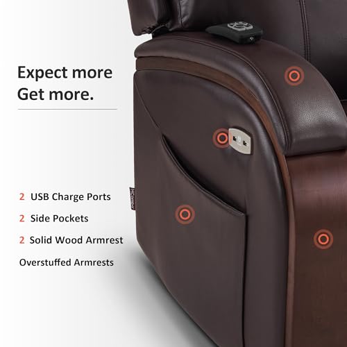 Power Lift Recliner Chair Sofa with Massage and Heat Faux Leather T911424