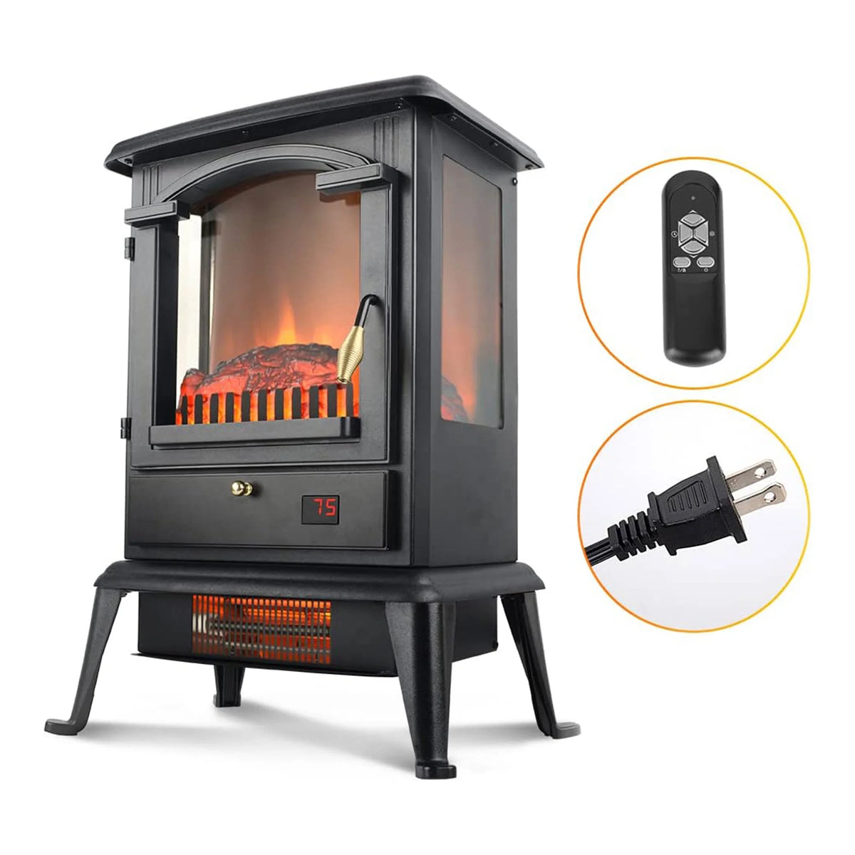 Electric Fireplace Heater Stove with Remote 2 Pack F5770