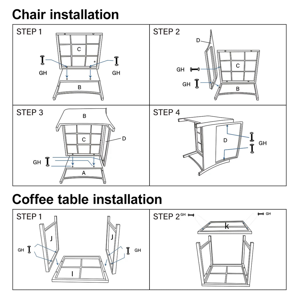 5 Pieces Wicker Patio Furniture Set with Ottomans Y99130
