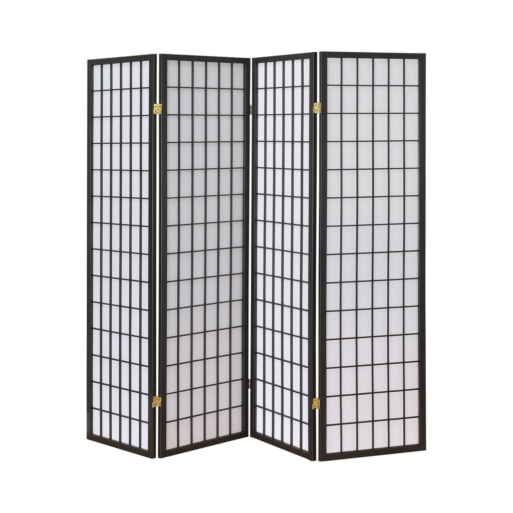 Antique White Four Panel Folding Screen T1604
