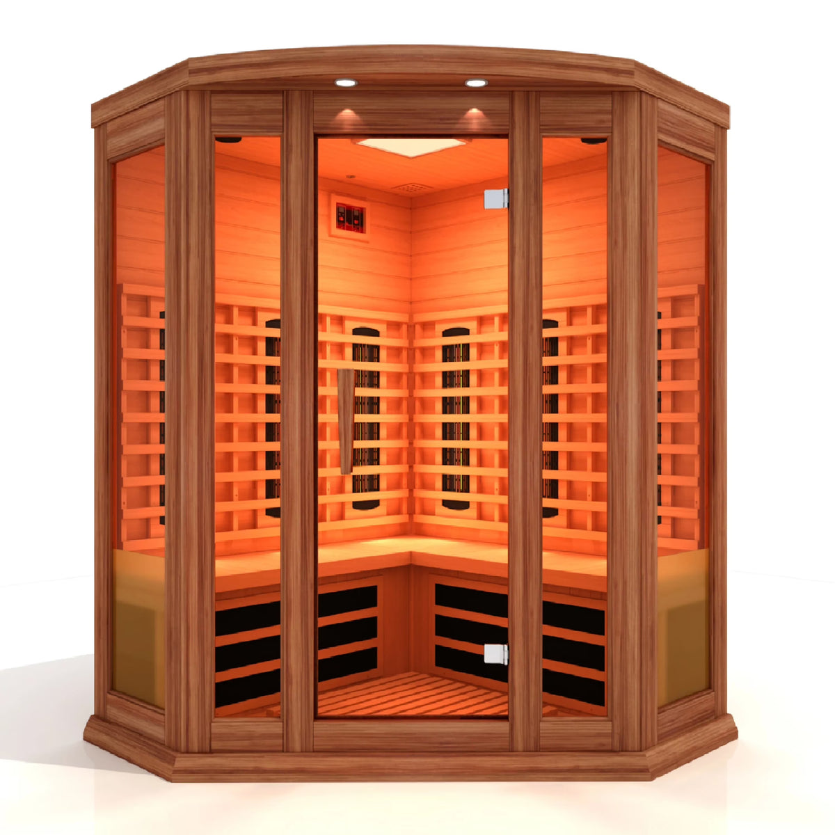 3-Person Corner FAR Infrared Sauna (Canadian Red Cedar) G1623