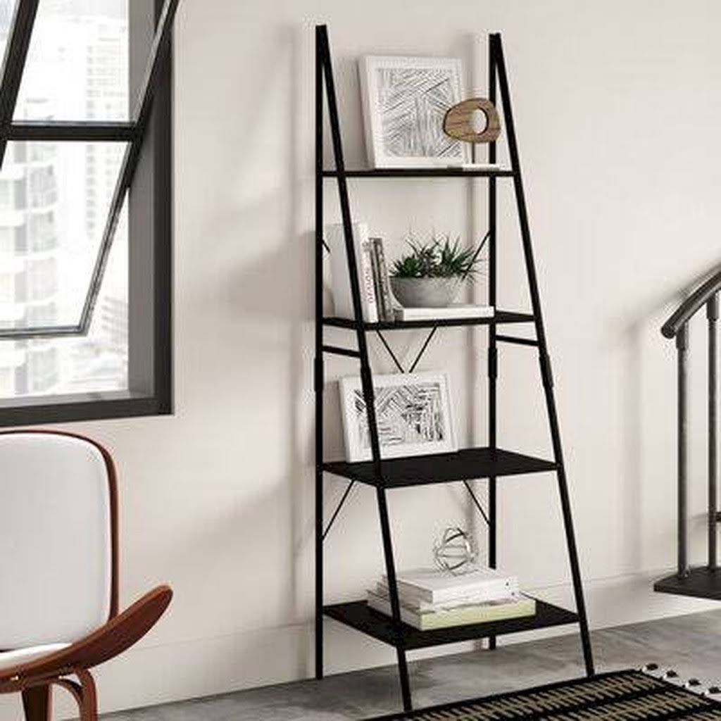 Ebony Ladder Bookcase V142196