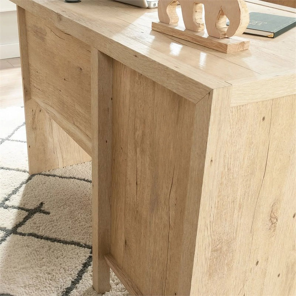 L-Shaped Engineered Wood Home Office Desk in Prime Oak A237117
