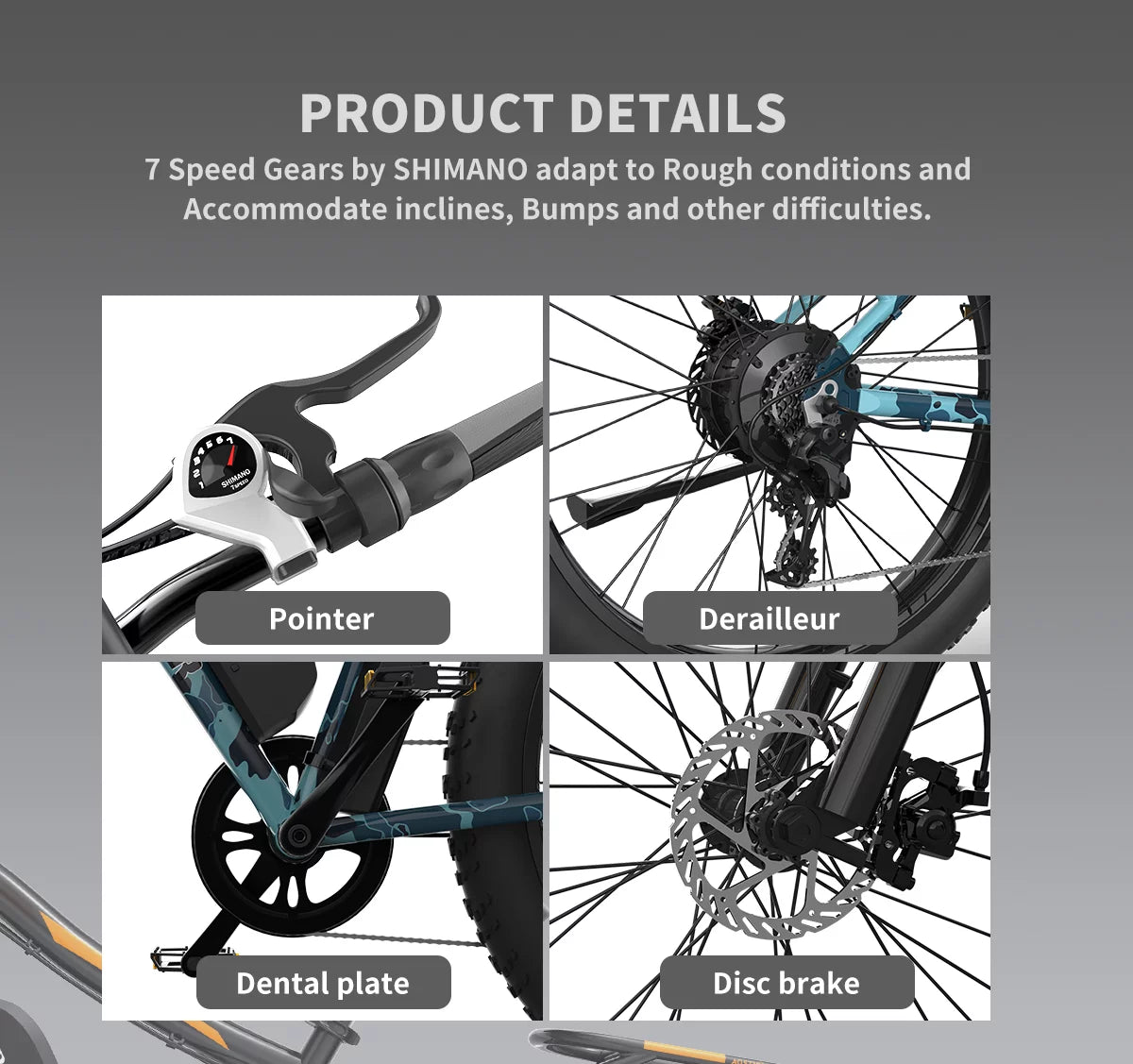750W 48V 13AH Fat Tire Electric Mountain Bike R547