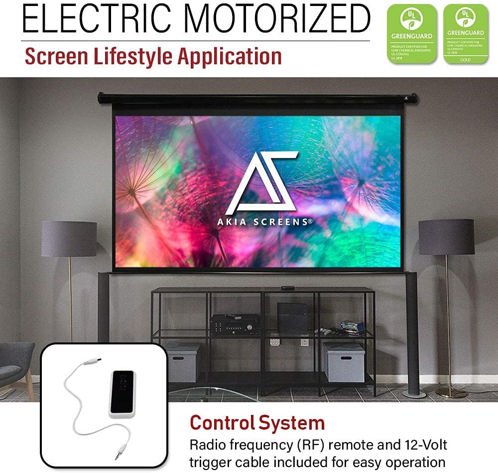 104 inch Motorized Drop Down Projector Screen 4:3 Black E784706