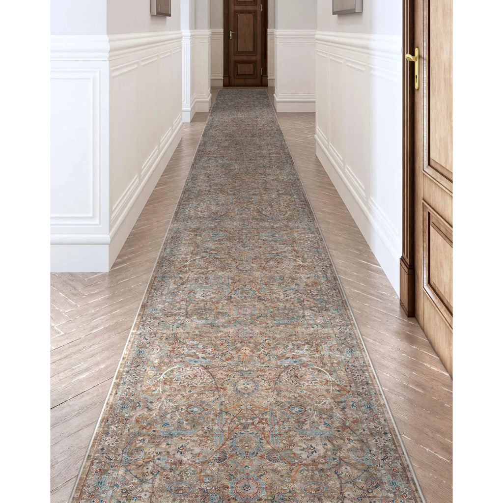 Blue Flatweave Oriental Runner Rug E9341