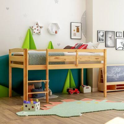 Natural Twin Low Loft Bed Frame N668