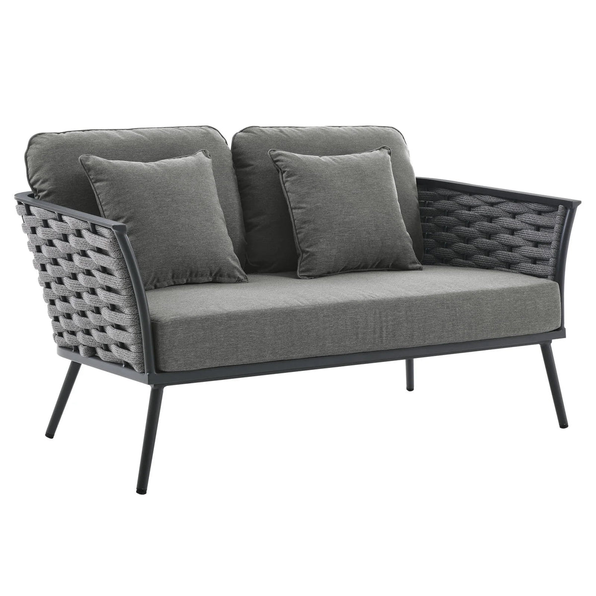Gray Charcoal 6 Piece Outdoor Aluminum Sectional Sofa Set Q604723