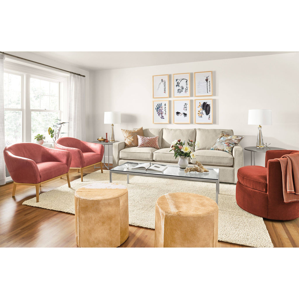 Modern Classic Round End Table in Stainless Steel with Smoke Tempered Glass Top G30434