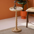 Rattan Round Small Side Table with Solid Wood Leg X5326
