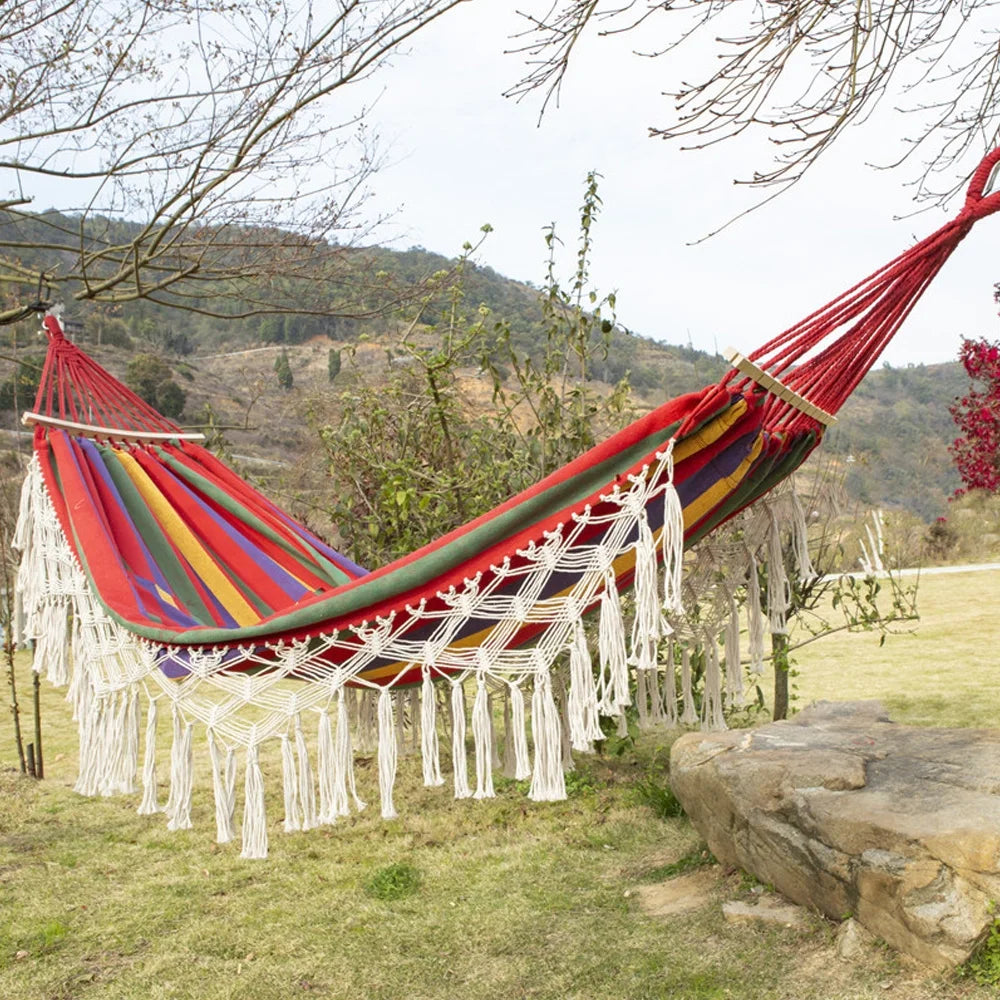 Double Macrame Hammock Swing Bed U543441