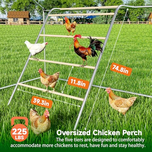 Large Metal Walk-in Chicken Coop with Cover S716547