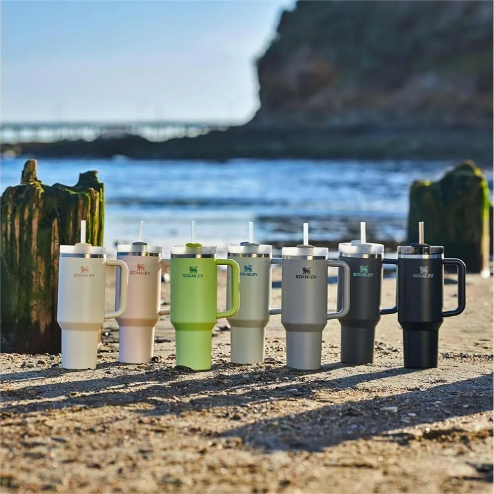 40 oz Black Stainless Steel Insulated Tumbler with Lid and Straw O3516