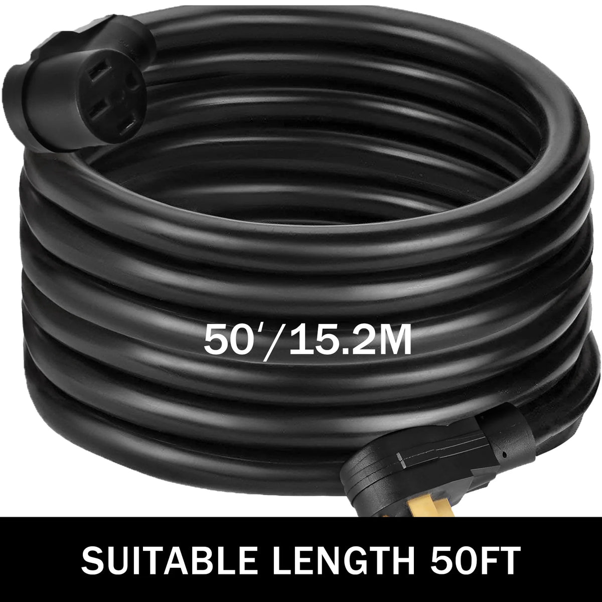 50ft 40 Amp AWG8 RV Extension Cord with Grip Handles W704