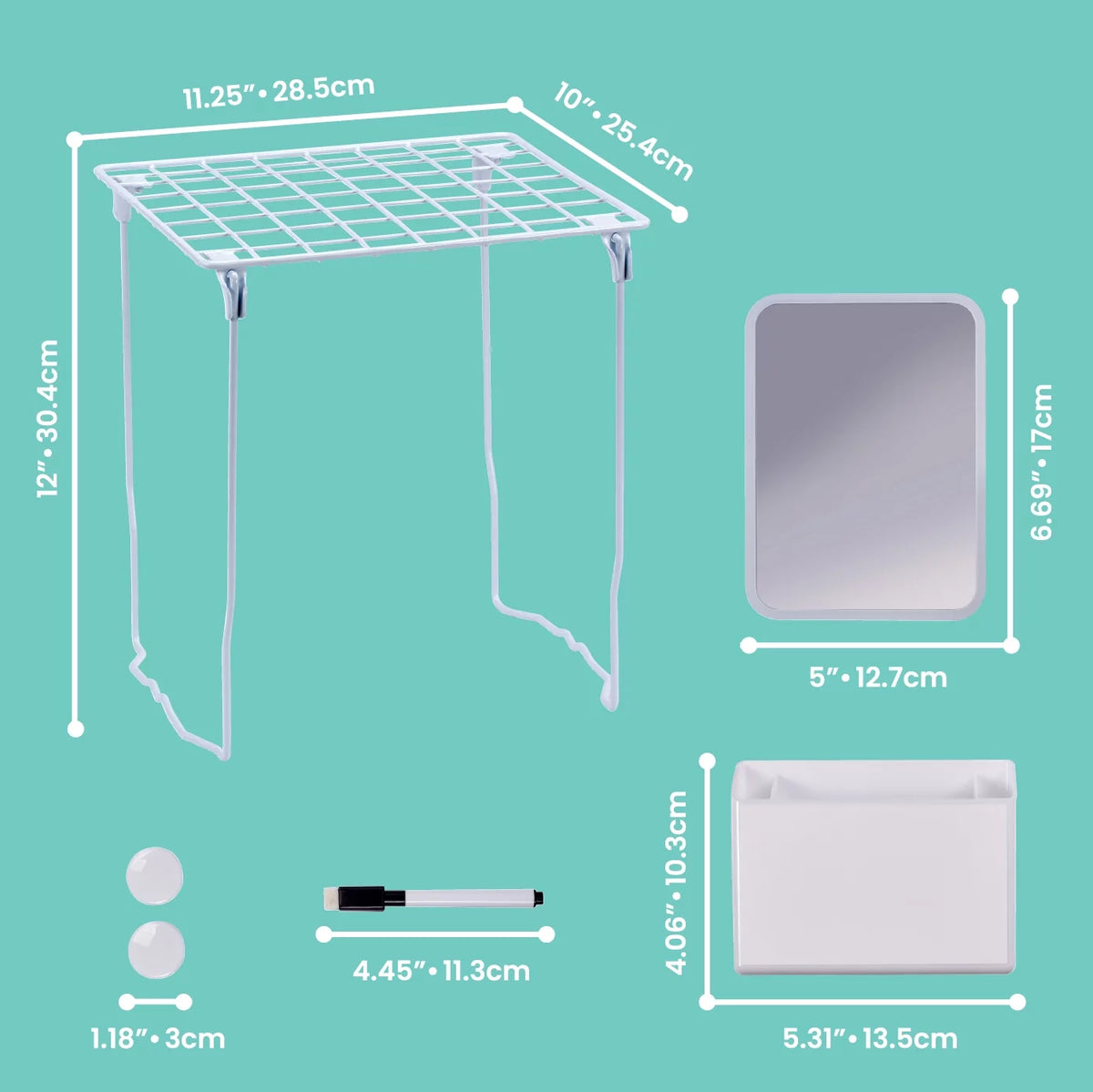 7-Piece Locker Kit with 12" Shelf, White T538