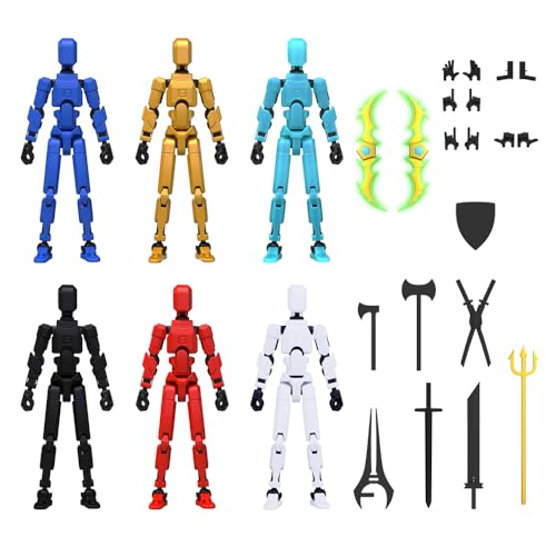 6 Pack 3D Printed Multi-Jointed Movable Action Figure T20749