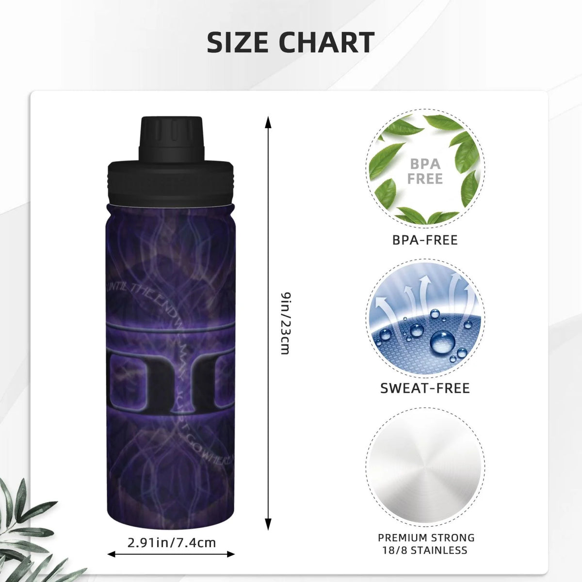 18OZ Stainless Steel Insulated Water Bottle M9683