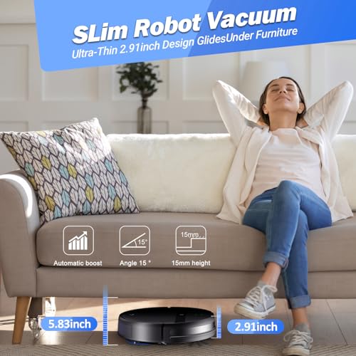 Robot Vacuum and Mop Combo 2300Pa 120Min Ultra-Thin M79024