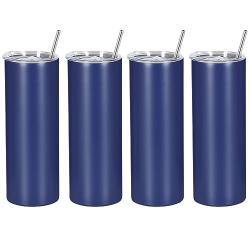 20 Oz Stainless Steel Insulated Tumbler Set, 8 Pack, Black V19316