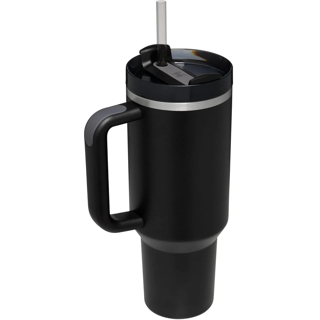 40 oz Black Stainless Steel Insulated Tumbler with Lid and Straw O3516