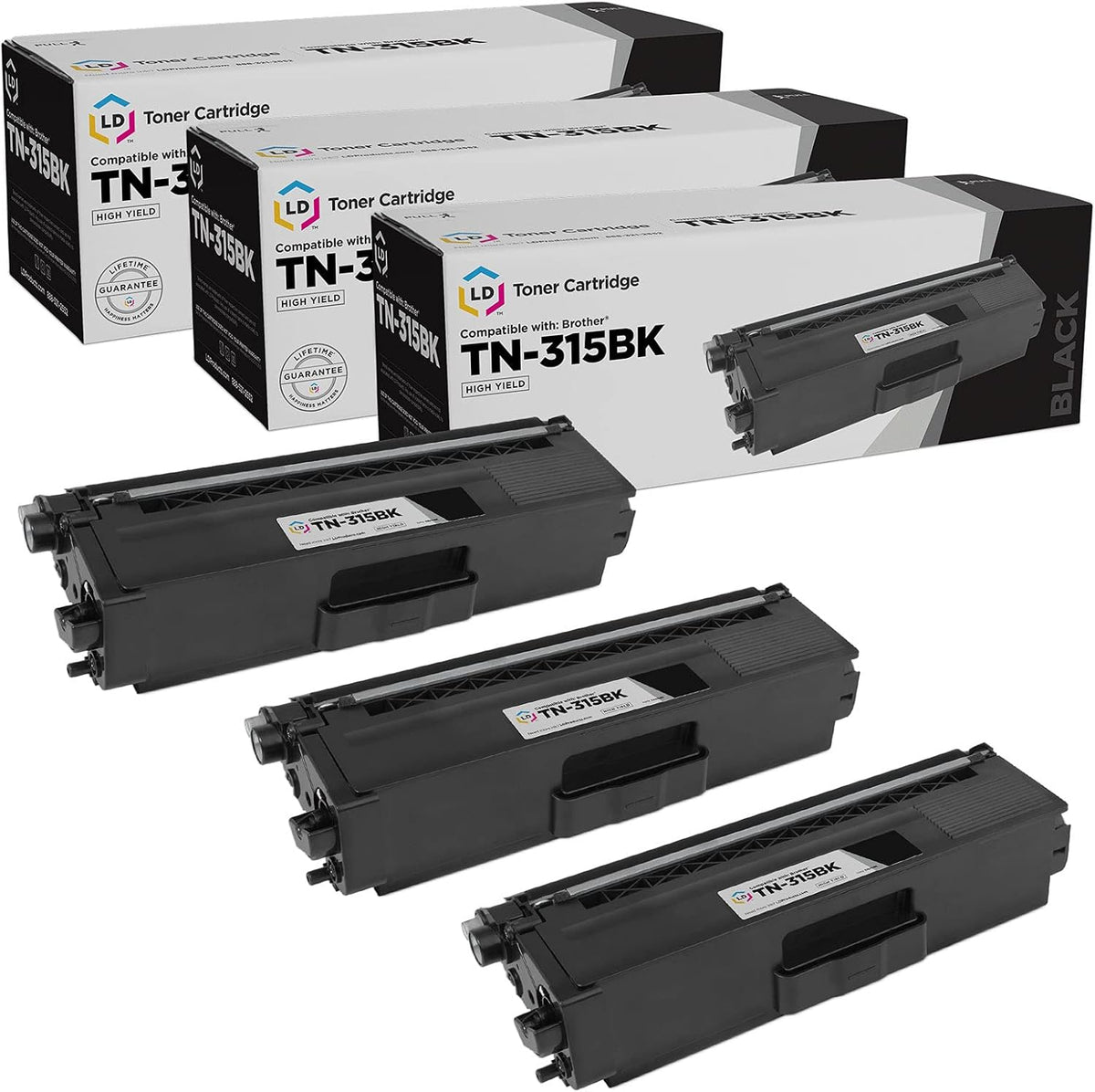 Black High Yield Toner Cartridge 3-Pack B546