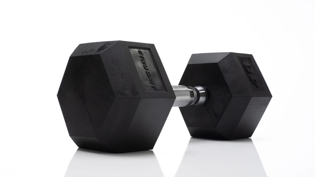 40lb Black Rubber Hex Dumbbell V538152