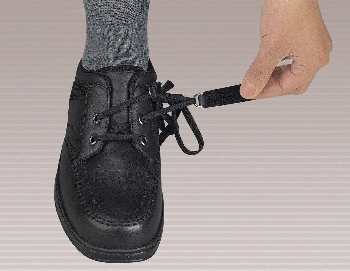 Black Leather OrthoFeet Shoes J1811