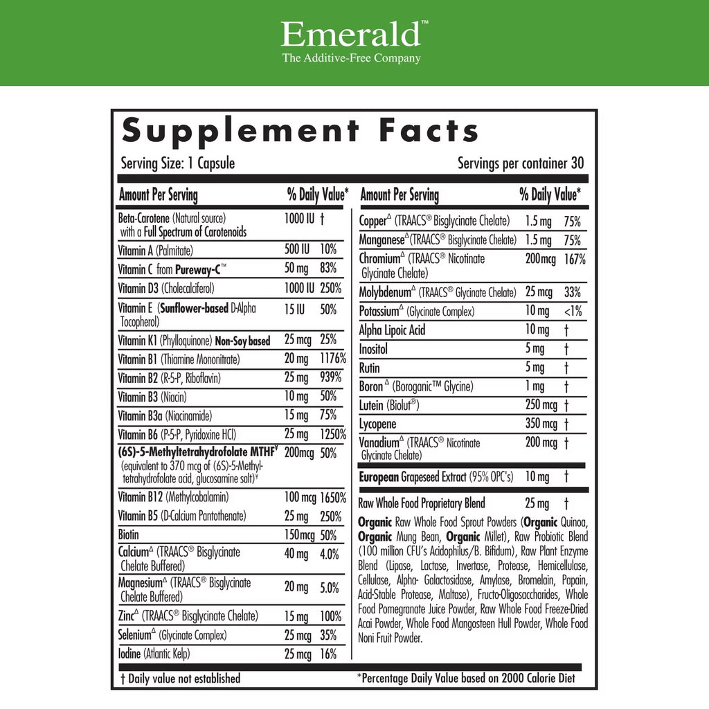 Men's Multivitamin with Methylated Folate, Zinc and Lycopene - 30 Vegetable Capsules A108552
